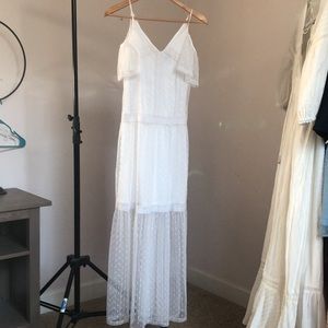 NWT White Swiss Dot off the shoulder bohemian dress XS